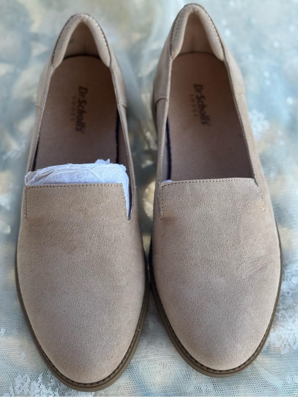 Dr. Scholl's Women's Jet Away Loafer in the Warm Tan Suede slip on colorway NIB